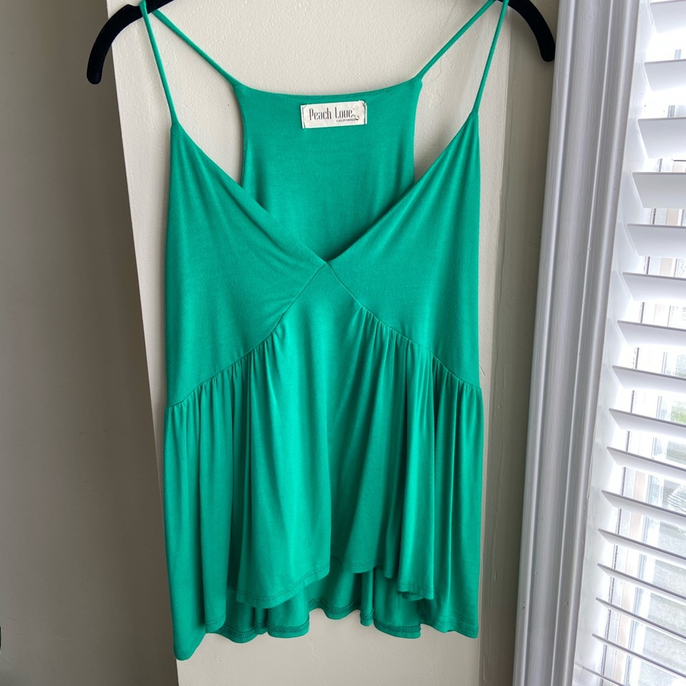 Green flowy tank top